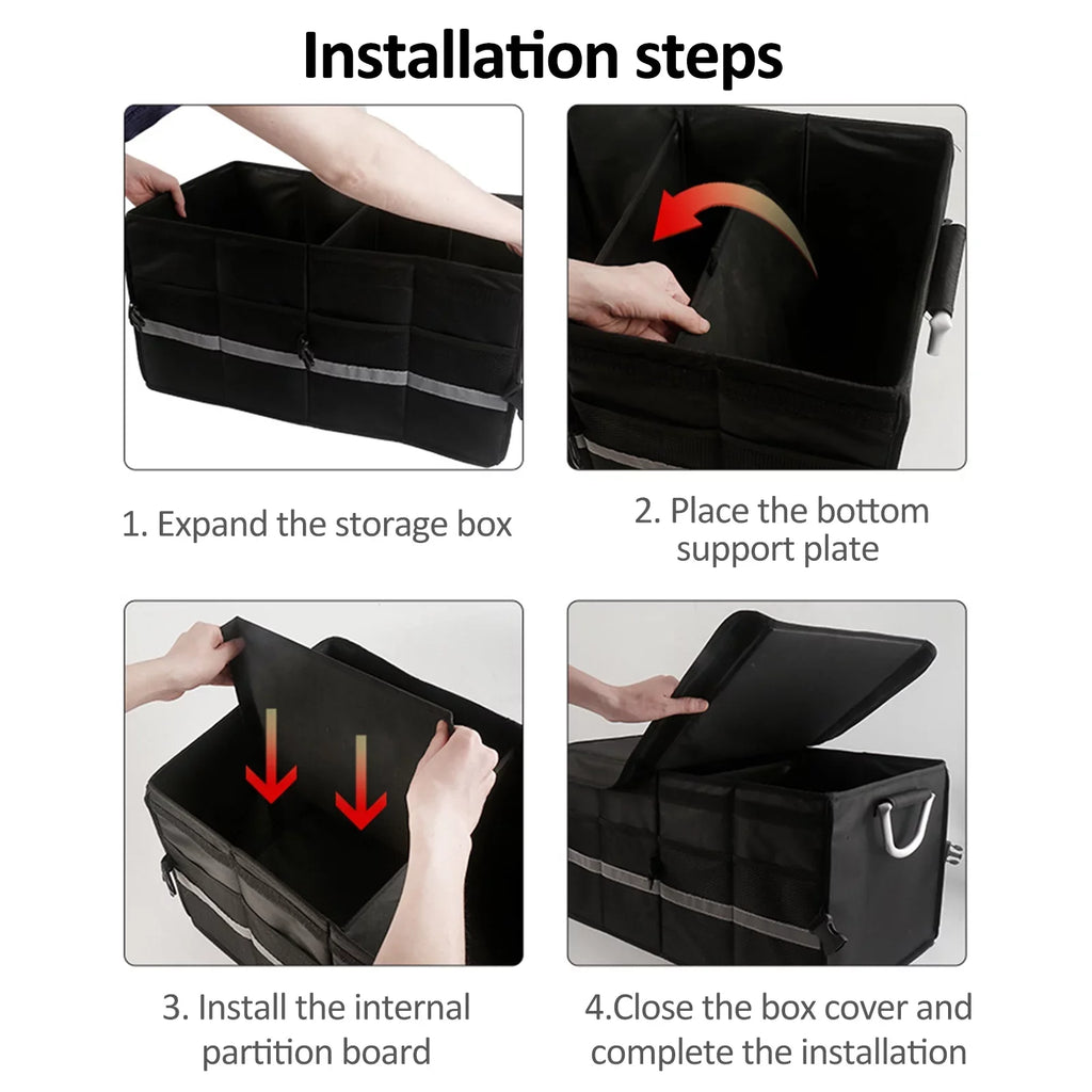 Oxford Automotive Capacity, Apexeon Box, Trunk 55L Organizer, Folding Cloth Reflective Solution Storage Strip, Car Cargo
