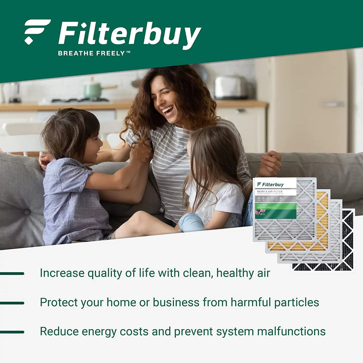 20x23x1 Odor (2-Pack) Furnace Filters AC with Pleated HVAC Eliminator Air Activated 8 Filterbuy MERV Carbon