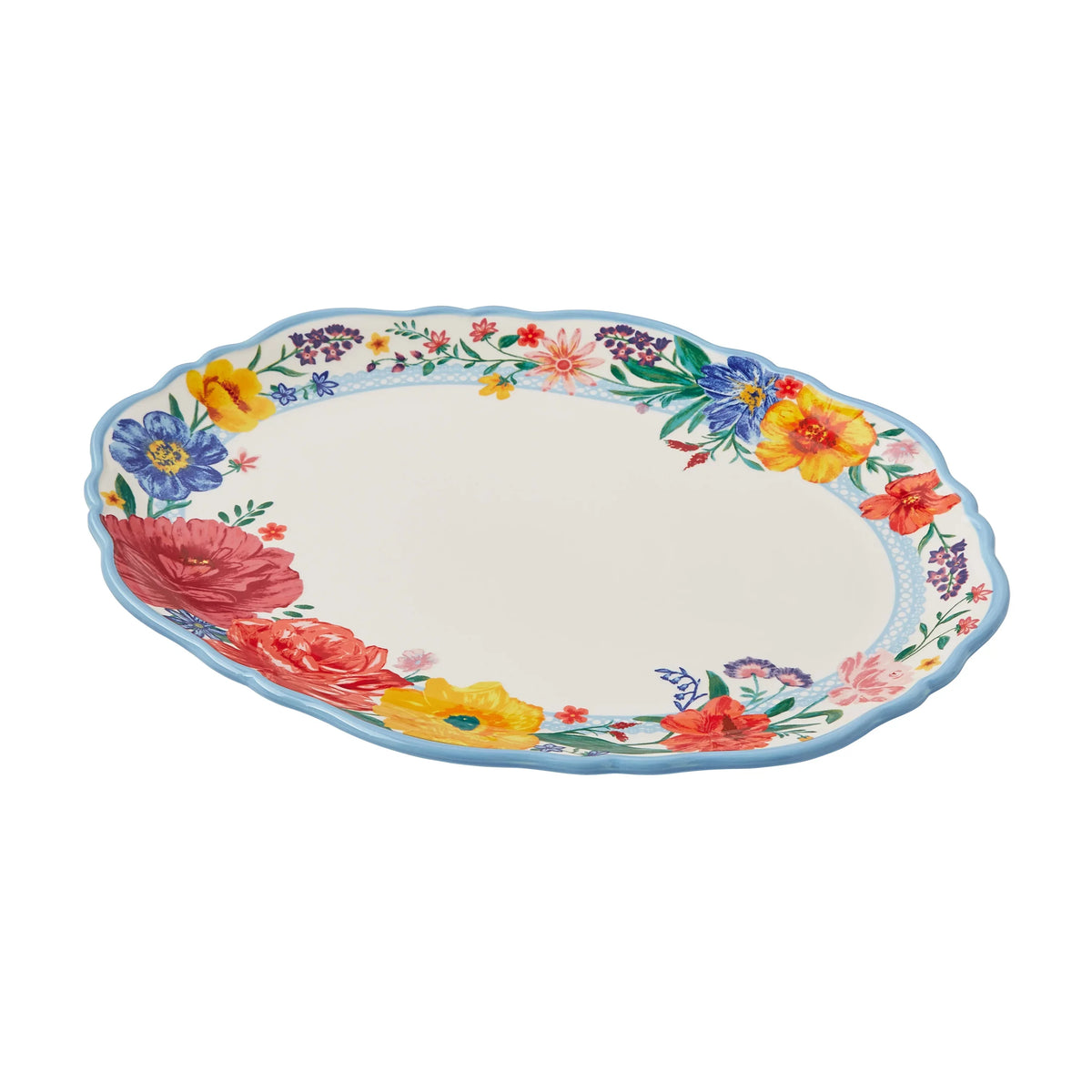 Stoneware Platter Pioneer Woman Brilliant Serve The Blooms