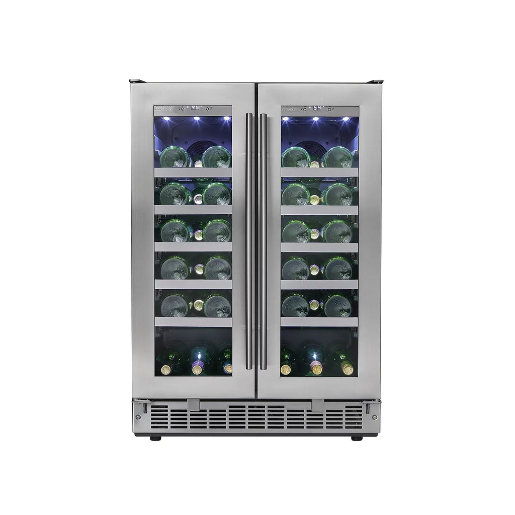 Dual-Zone Napa 24\" French DWC047D1BSSPR Door Wine Cooler Danby