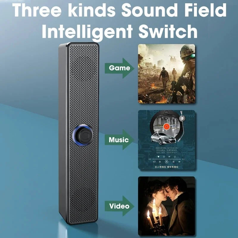 Bluetooth Bass Speaker 4D Strong Home System Soundbar Stereo Subwoofer Wired For Sound Computer TV Theater Surround