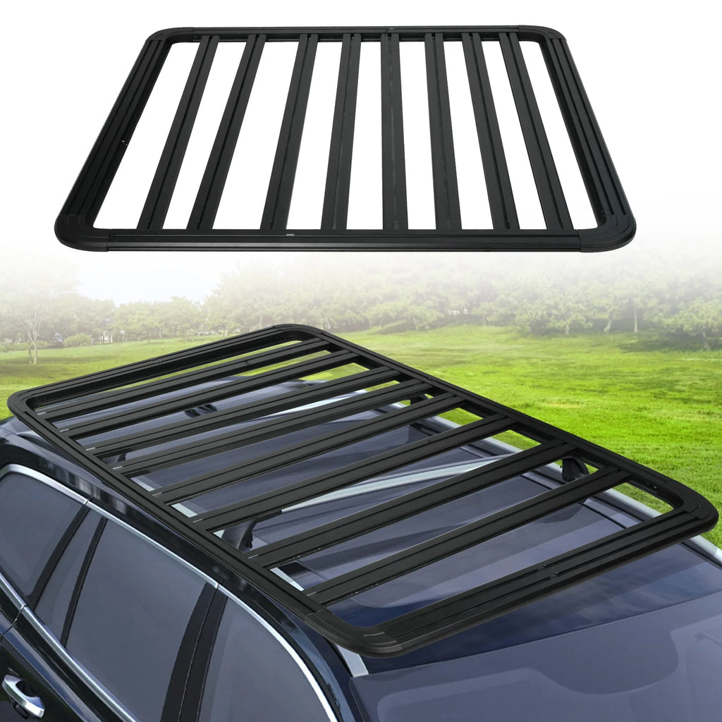 Cargo 660lbs Universal SUV Roof Max Fits System Cars Aluminum Car Platform, for Load, Carrier Black Rooftop Truck 67"x52"