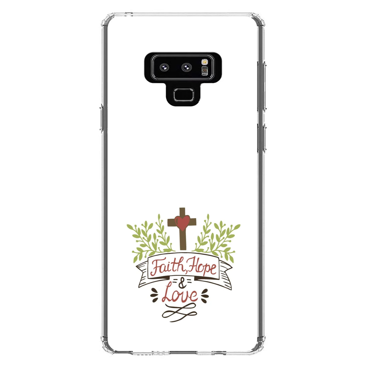 9 Screen Leaves - for DistinctInk Note Hope & Case Cross & TPU Galaxy Faith, Glass Shockproof Love Samsung - Acrylic Clear Back, Hybrid Protector - Tempered Bumper,