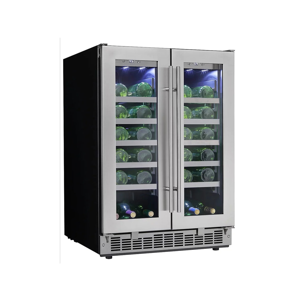 Dual-Zone Napa 24\" French DWC047D1BSSPR Door Wine Cooler Danby