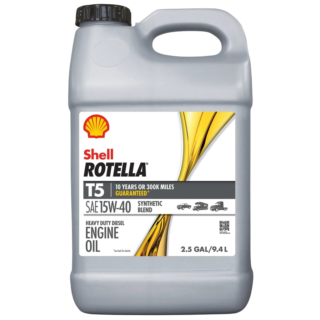 Rotella Engine 15W-40 Diesel Gallon Blend 2.5 Synthetic Shell T5 Oil,