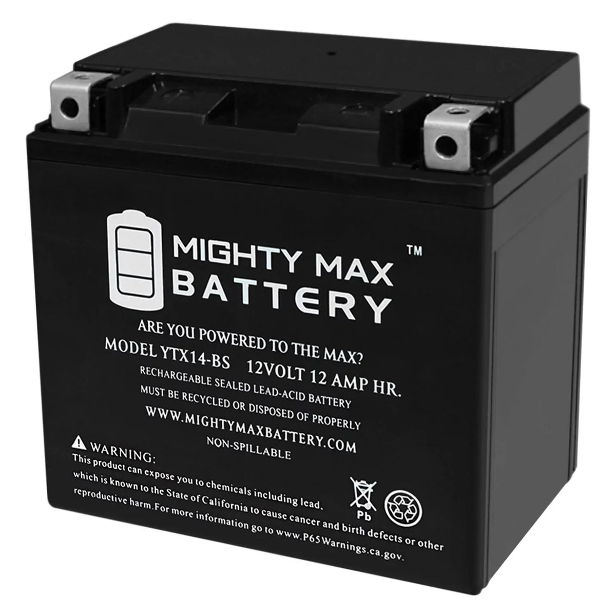 2000-05 ZX-12R Battery CTX14-BS for Kawasaki YTX14-BS Replacement Ninja