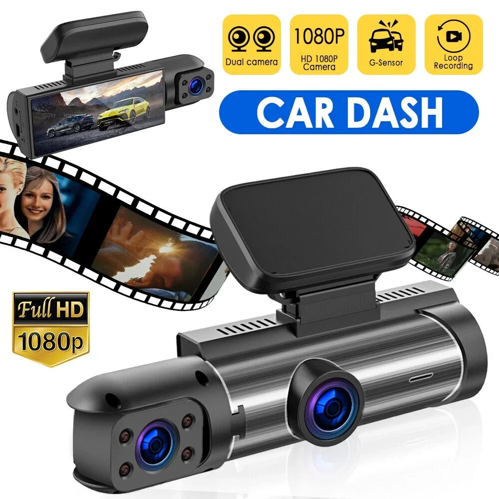Camera Dash Lens Monitor Dual 1080P HD Vtin Parking Car Recorder Video Cam G-sensor