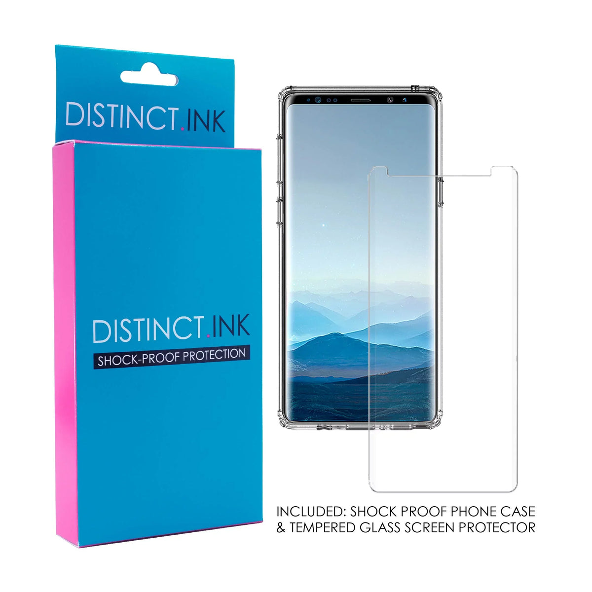 9 Screen Leaves - for DistinctInk Note Hope & Case Cross & TPU Galaxy Faith, Glass Shockproof Love Samsung - Acrylic Clear Back, Hybrid Protector - Tempered Bumper,