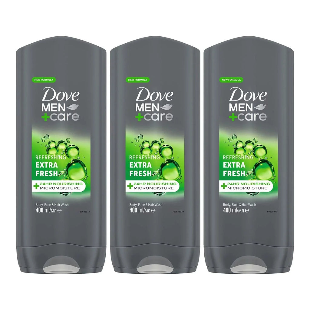 For And Technology With Extra 400 3 Men Refreshing Micromoisture Of Ml Care Men Wash Pack Dove Body Face Fresh Hair, + 24-Hour 3-In-1 Wash Nourishing Body