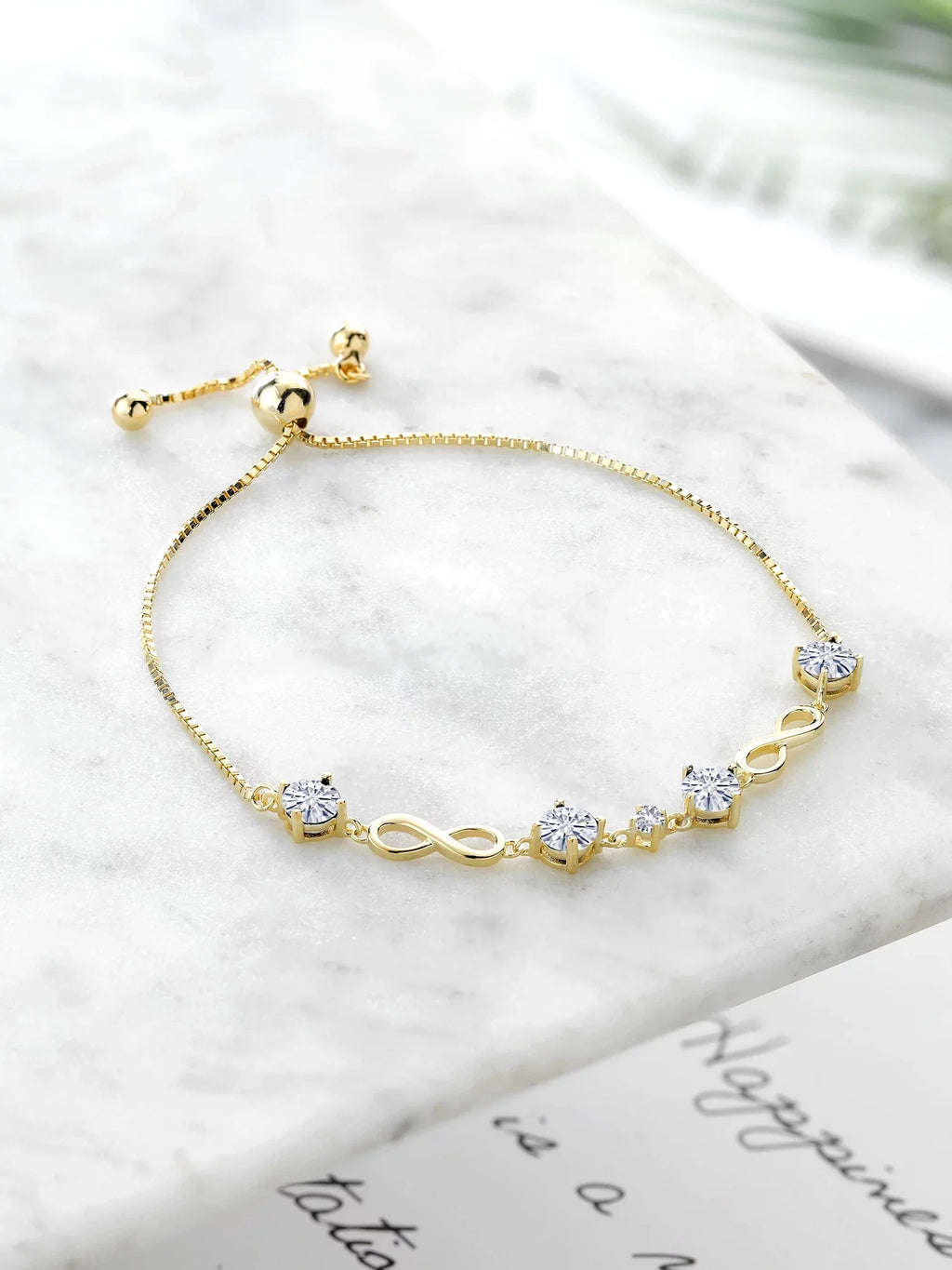 Yellow Stone Women White (2.05 For Gem Cttw) Set Created Bracelet Gold King with Silver Moissanite 18K Plated Sapphire