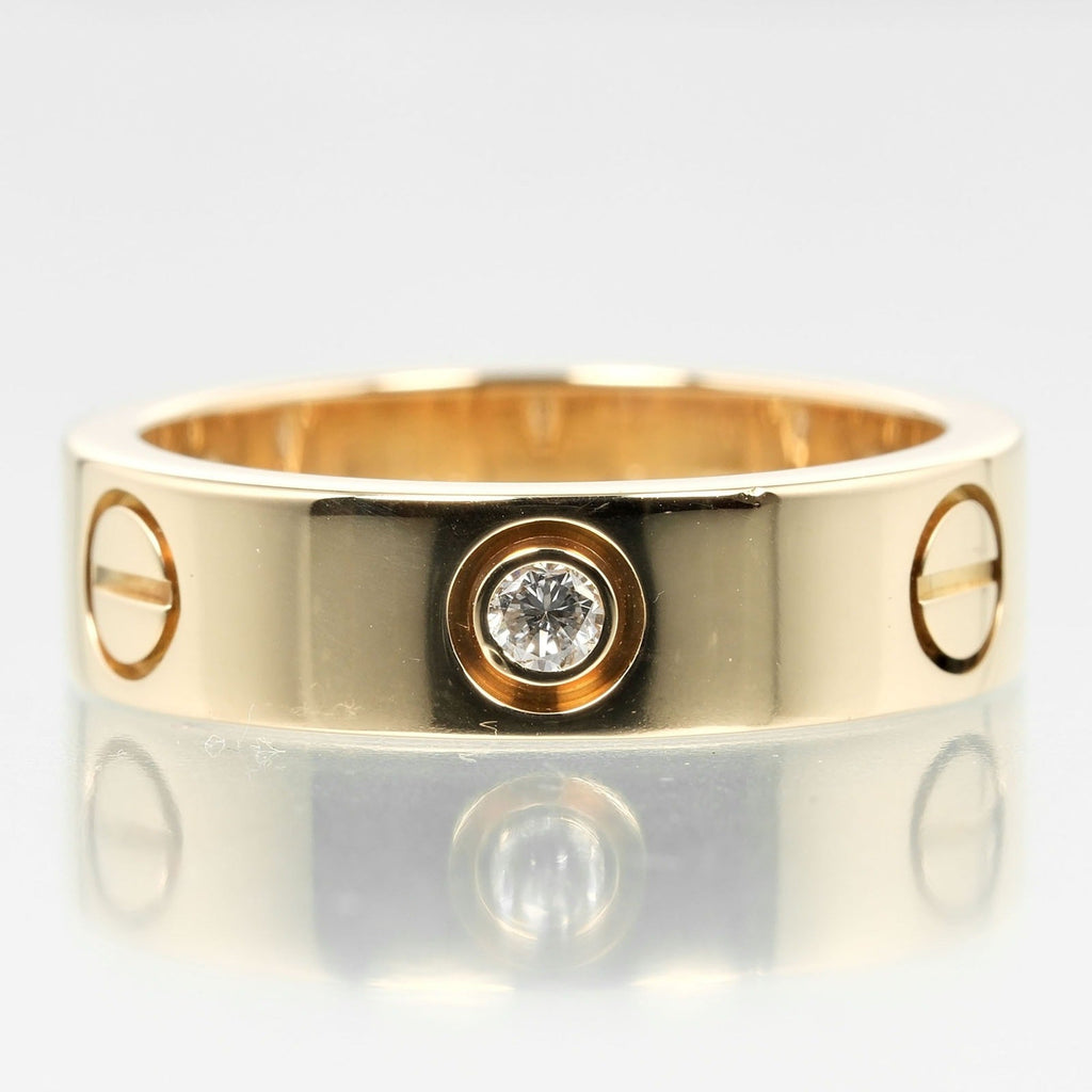 yellow gold, size Pre-Owned 8.67g, half ring, 15 Love approx. diamond, (Good) K18 I132124019 3P, Cartier