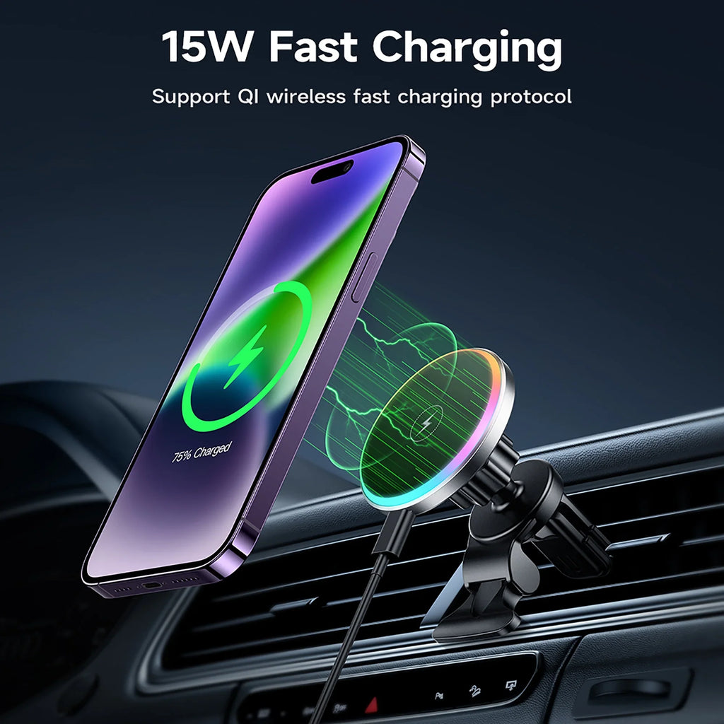 Fast Holder Charging QI Air Car Wireless Mount Charger Phone HOCO iPhone,Samsung,Huawei,etc Magnetic Vent for Car 15W Compatible