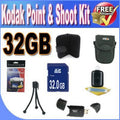 '+ Kodak USB Case Bundle Accessory (32GB Saver Scree Point + LCD Card w/Strap & + Reader SDHC Camera Memory Shoot Deluxe