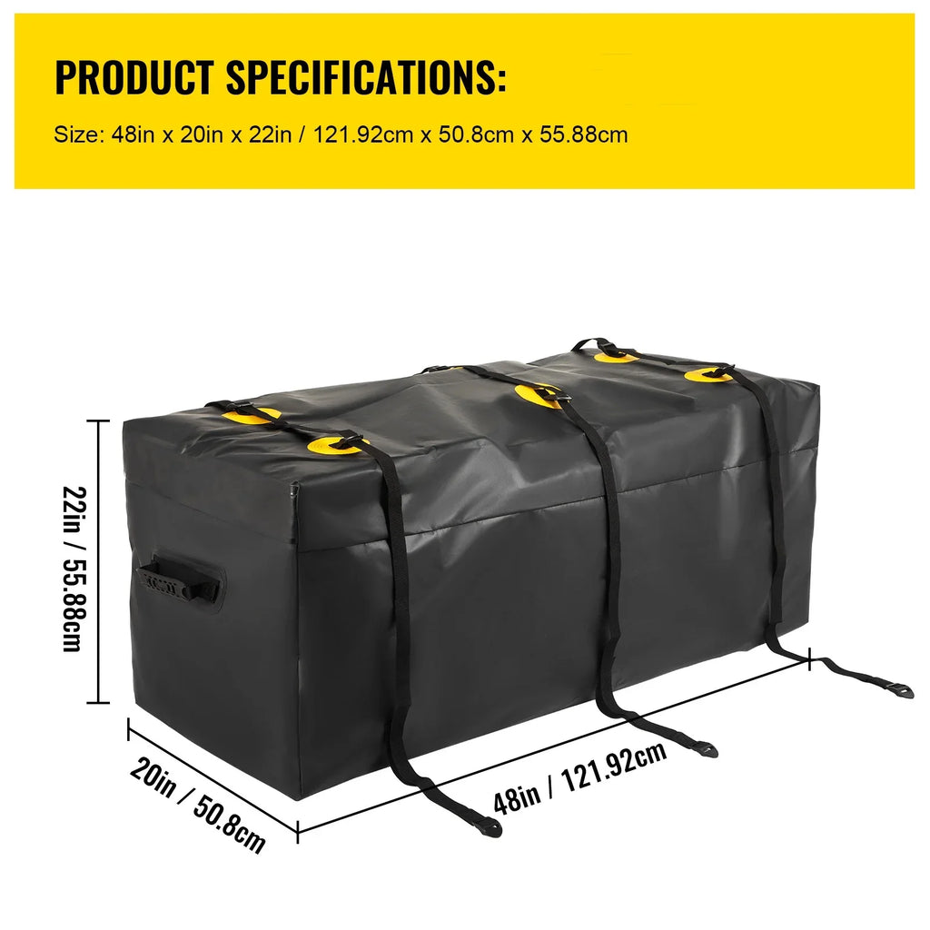 Carrier (12 PVC, Hitch BENTISM 48"x20"x22" Basket Duty SUV Car Hitch Cargo Straps, Cubic Reinforced Vans Truck Bag Feet), with Fits Carrier 840D Hitch for Heavy Bag, Cargo Waterproof