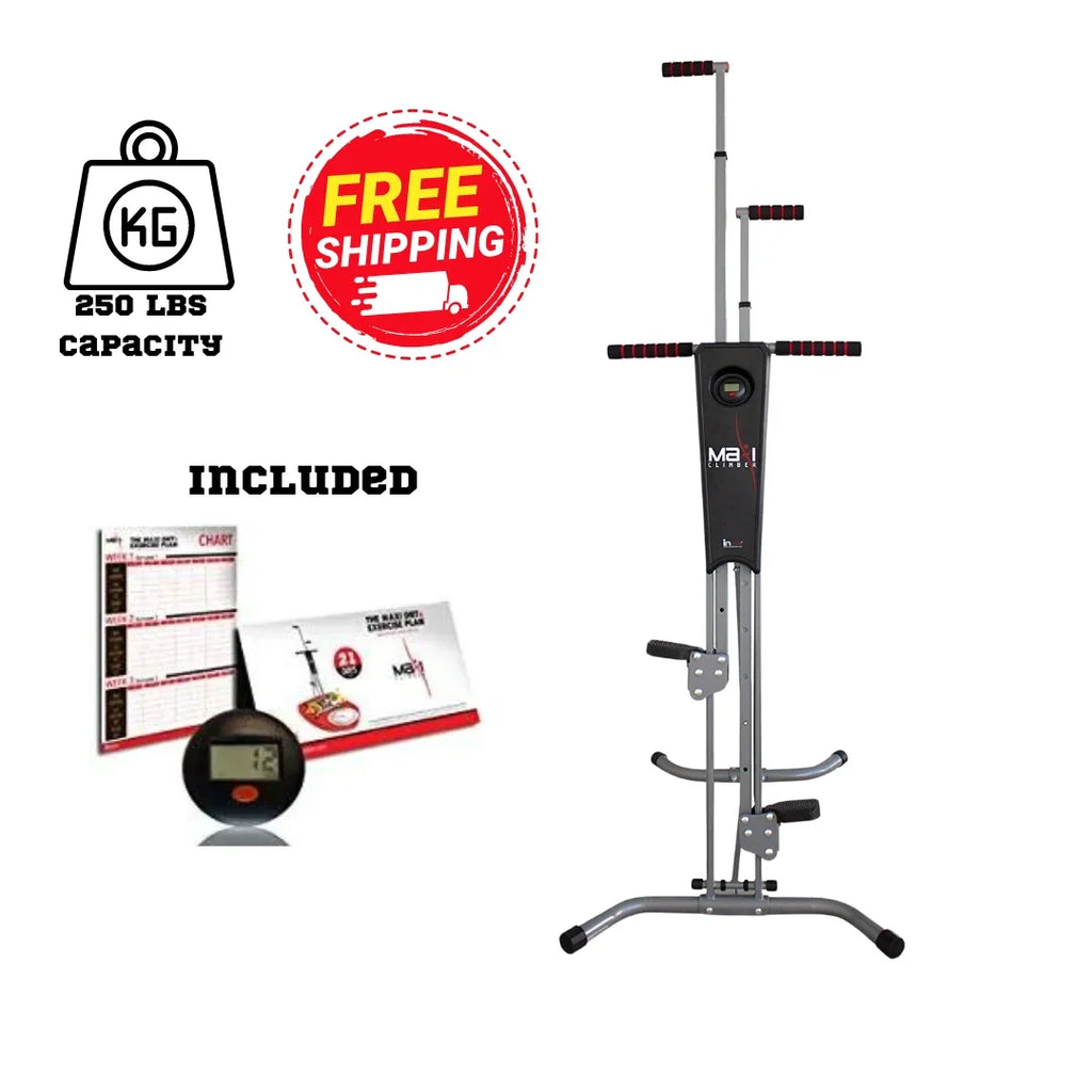 Fitness Total At-Home Counter for Built-in Maxi Home Body Climber Machine Exercise and with Workouts Guides Gym Comprehensive