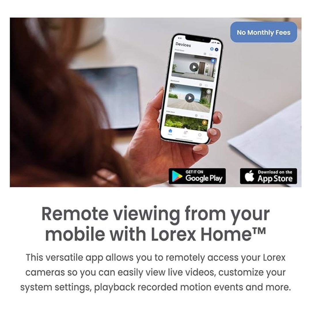 Home with Motion Capable Active 8 4 12 Smart DVR Fusion 4K Camera Compatibility Deterrence, Smart and Detection, Lorex Wi-Fi and Wired 2TB