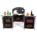 Camping Rack Portable Table Folding Kitchen Storage Table Cooking Cabinet Picnic