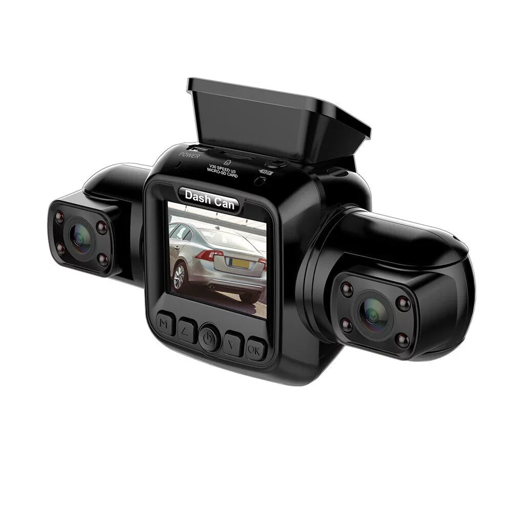 Cam Channel Dash 360°Panoramic Right Vision Rear, 4 and Cameras HD Inside, Night Left, and Recorder Car Front, Driving Rear Front