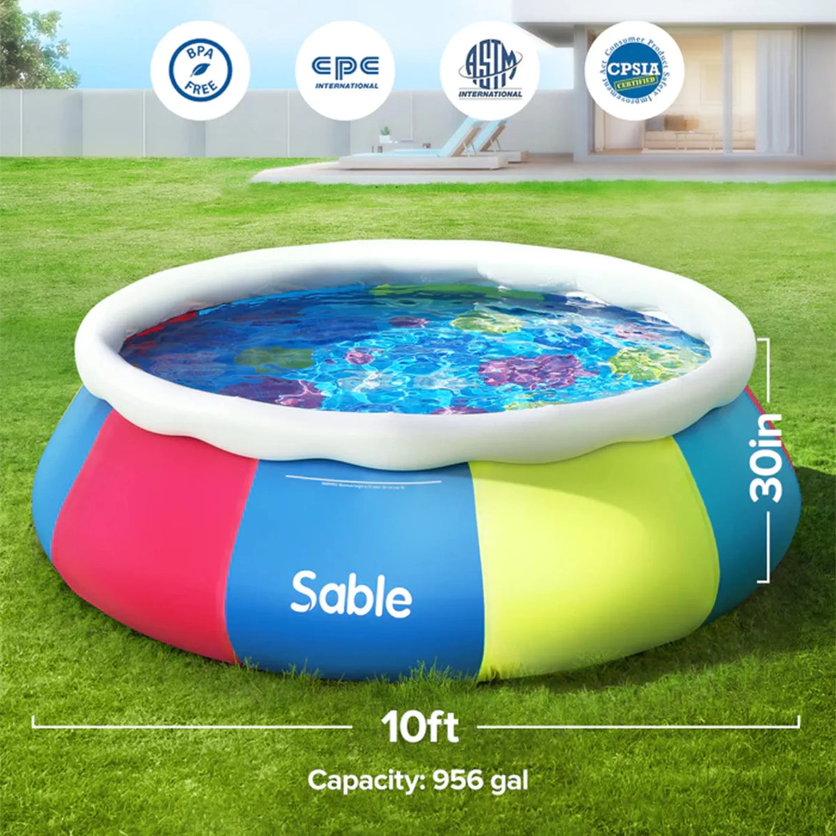 x x Lounge Family ,120" Inolait Inflatable Pool material 72" abrasion resistant Pools 22" Thicker Full-Sized