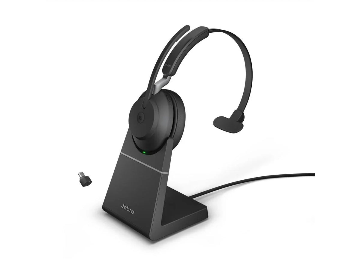 Stand Wireless Jabra Mono Headphones Music 65 - Evolve2 Charging with USB-C MS / Headset Black