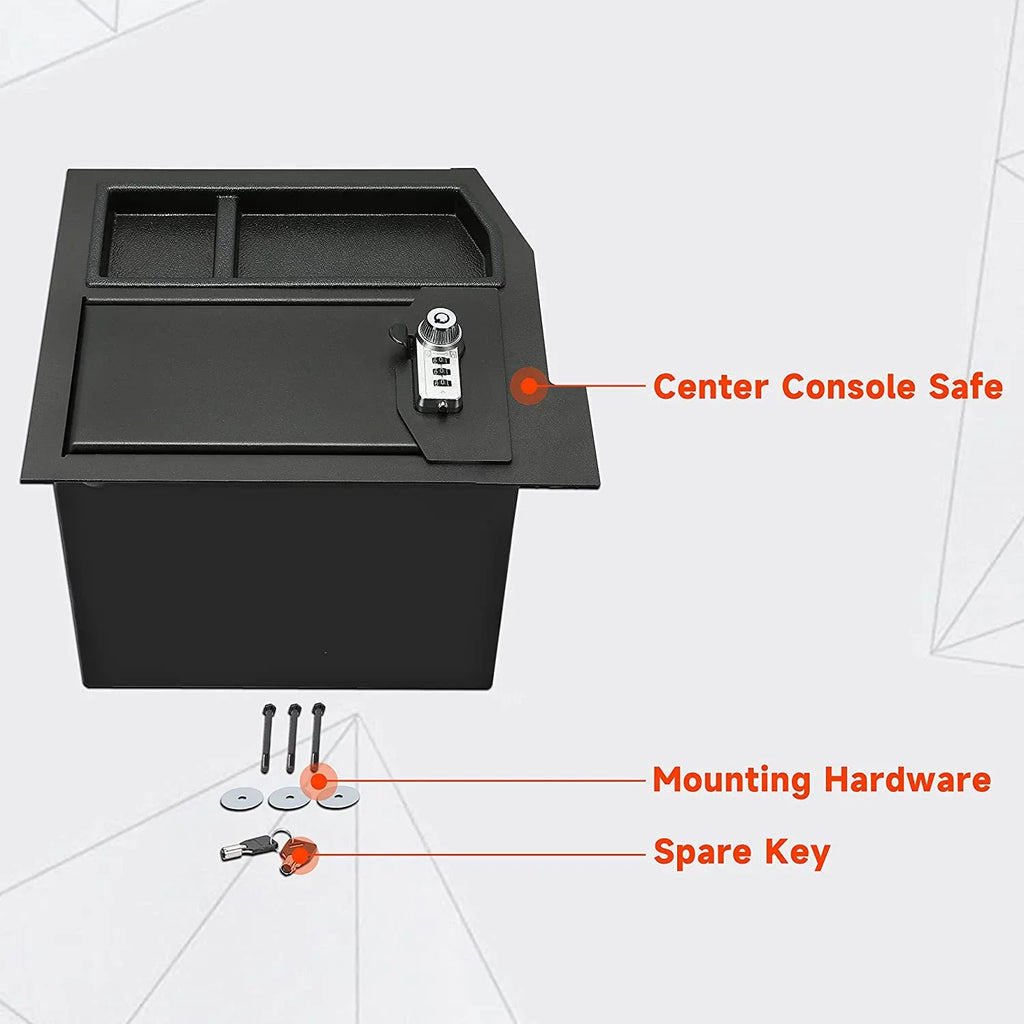 Vault - Box Safe Compatible with 2021 Toyota Console 2013 Tundra, 2007 Gun Storage Toyota Sequoia - 2008 Center KOJEM