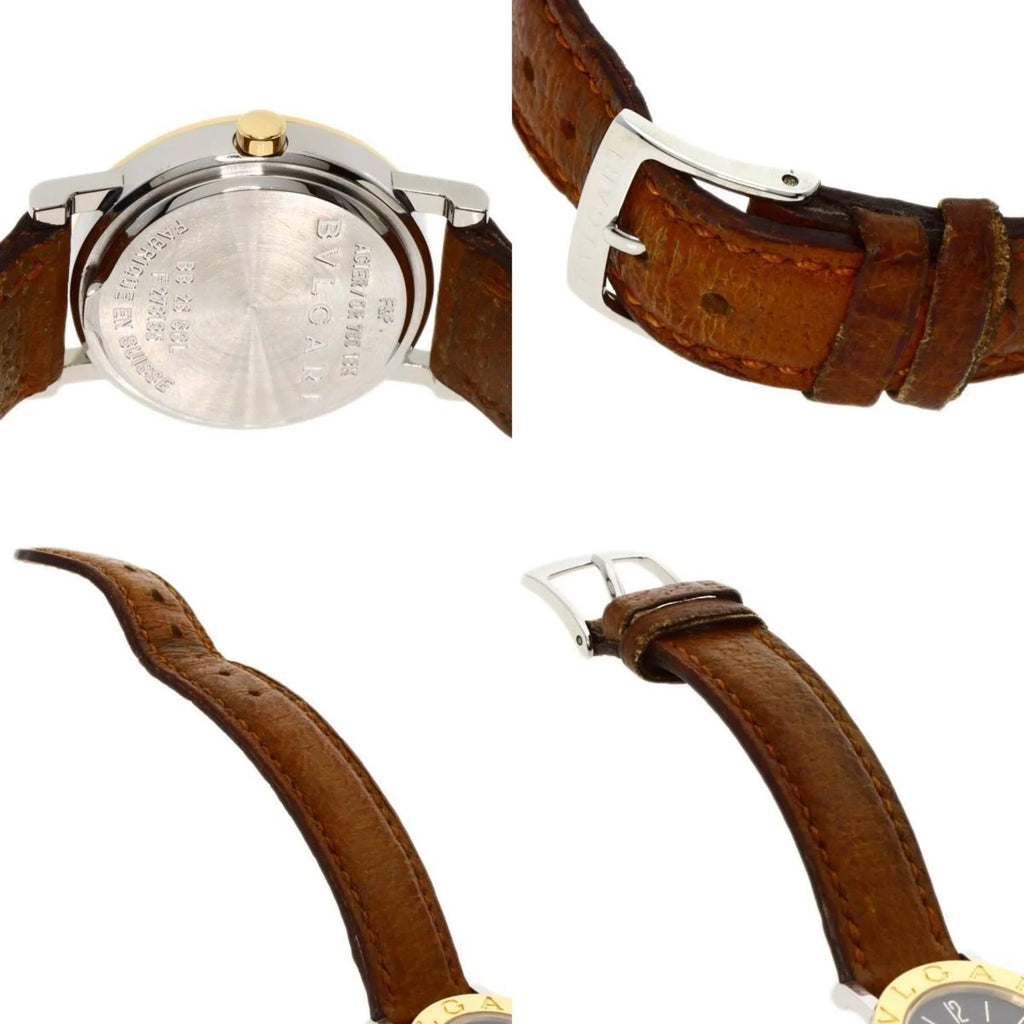 BVLGARI Watch Steel/Leather/K18YG (Good) Ladies BB26SGL Pre-Owned Stainless