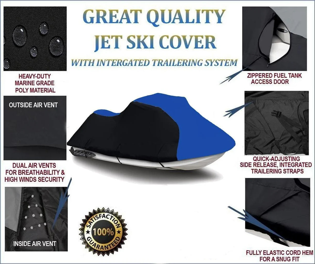GTX Cover Jet BLACK 2004 Doo Sea-Doo Sea 4-Tec PWC Compatible JetSki / 2006 SC 2005 DI 2003 2002 HEAVY-DUTY Cover 2007 WAKE / 2003 2005 for Ski 2008 BLUE /