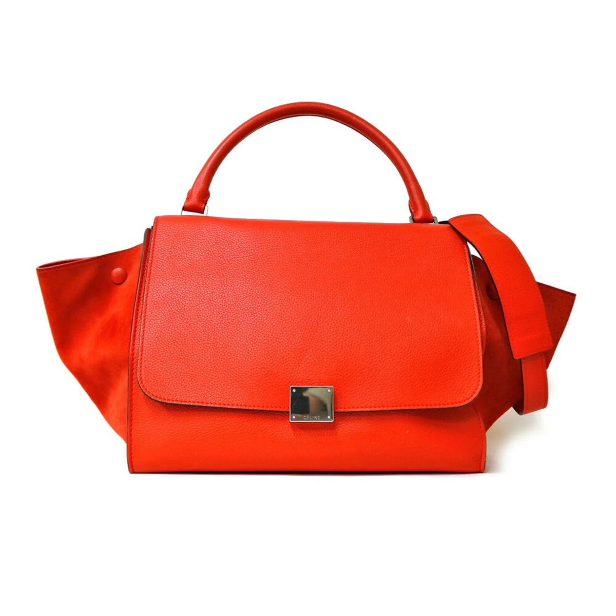 Handbag Pre-Owned (Fair) Leather Trapeze Orange Celine Women's CELINE