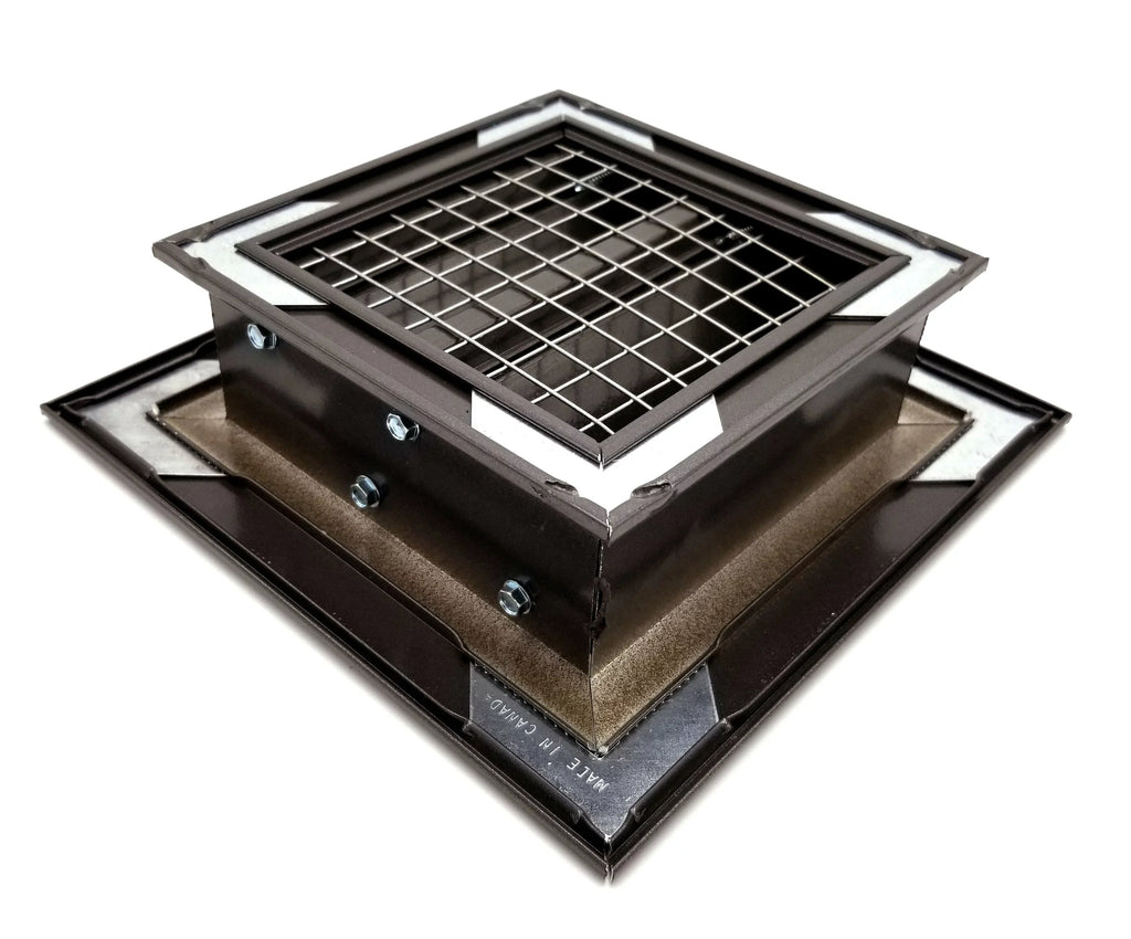 8"h with X HVAC Grille Brown Crawlspace 9.5h Aluminum Crawl Vent & Vent - Outer Mesh for Walls Air & - Dimensions 16"w - x Rain Exterior Waterproof Space Screen 17.5w