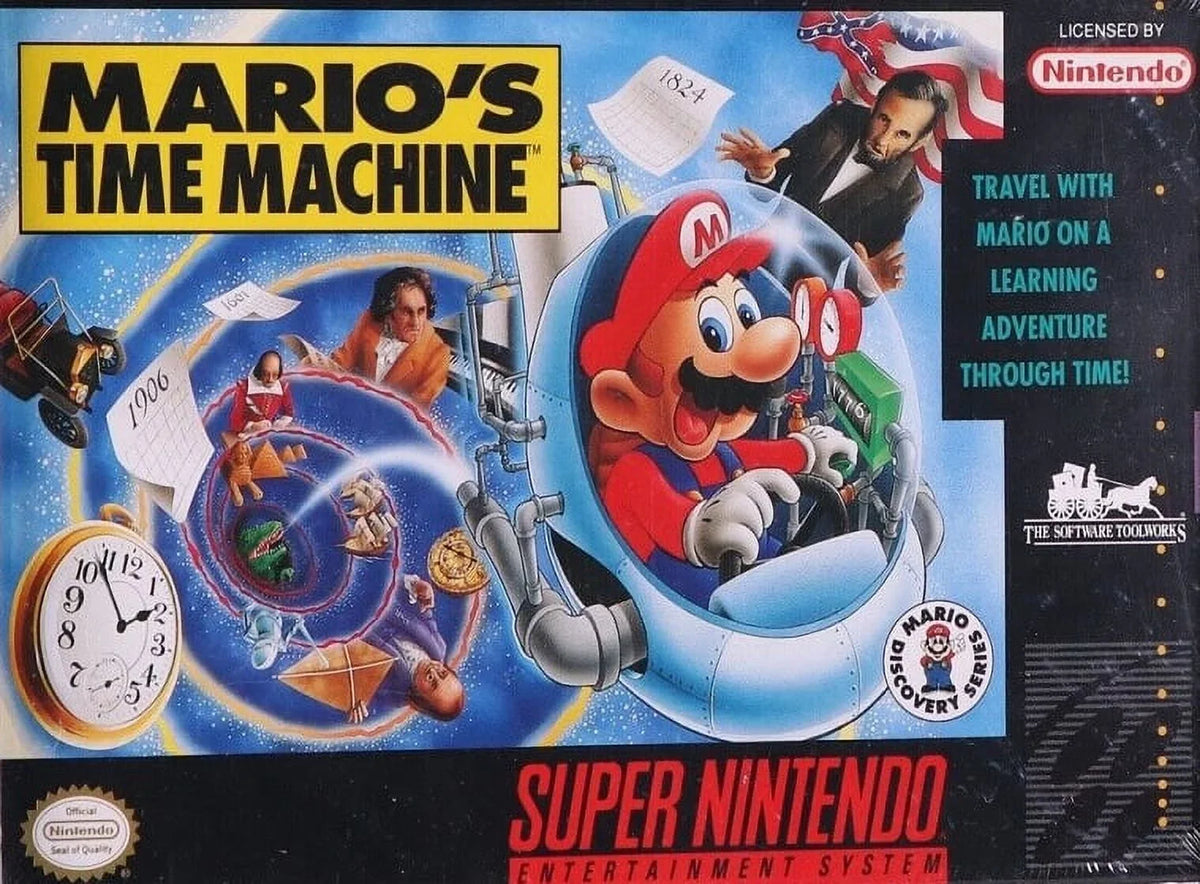 Game Restored Nintendo, 1993) Educational Mario's Time (Refurbished) Machine SNES (Super