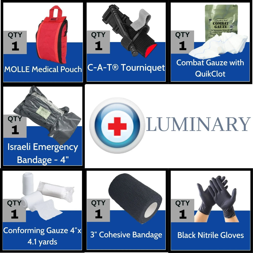 Luminary Black Gunshot Care Trauma Wound Kit