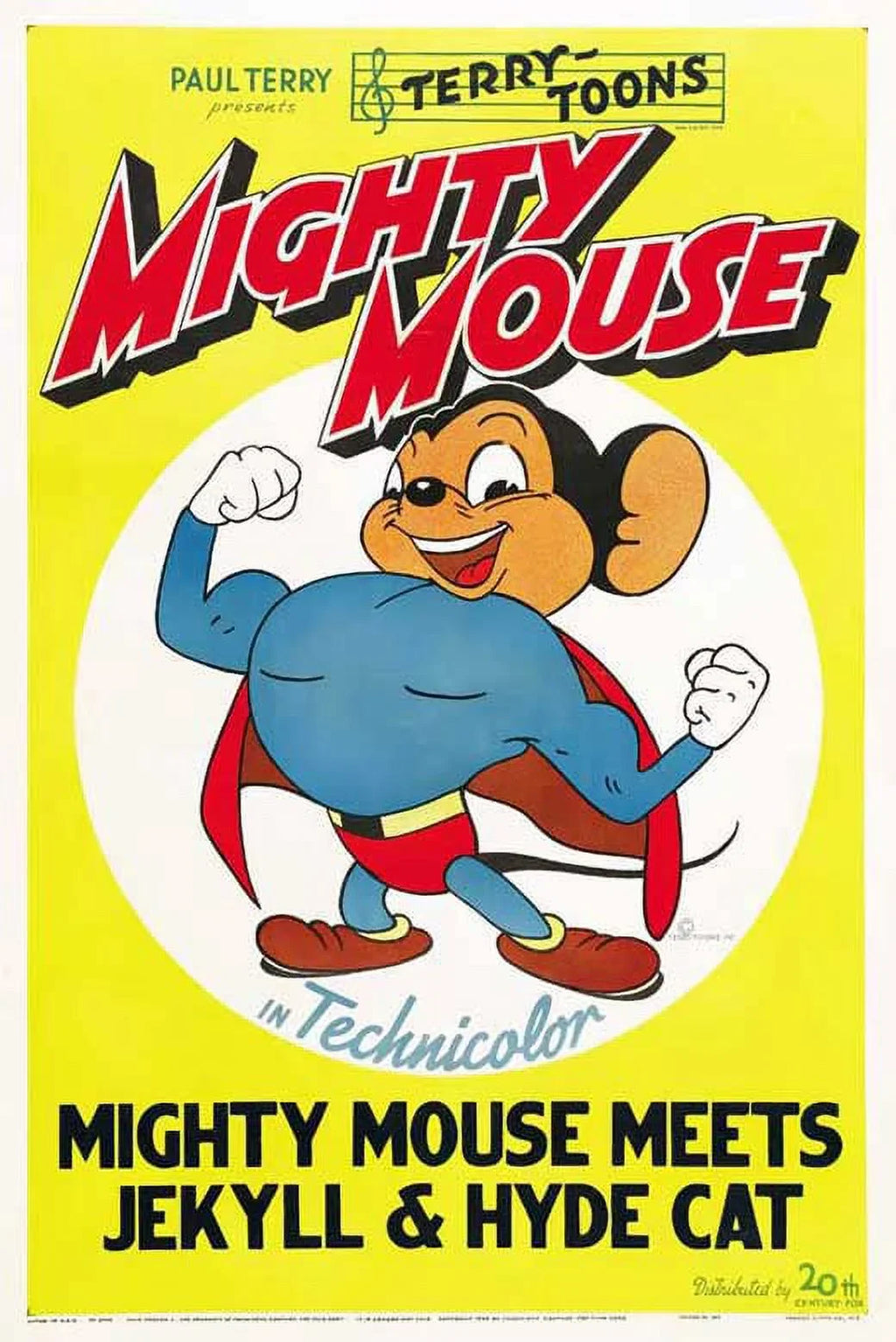 Mouse Mighty and Jekyll (27x40) Hyde (1944) Meets POSTER Cat