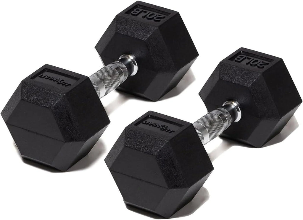 Hand Workouts Dumbbells Hex Dumbbell Weights. Dumbbell Rubber Encased For Sets Pairs. 100 Or 5LB Single To LB Strength Dumbbell