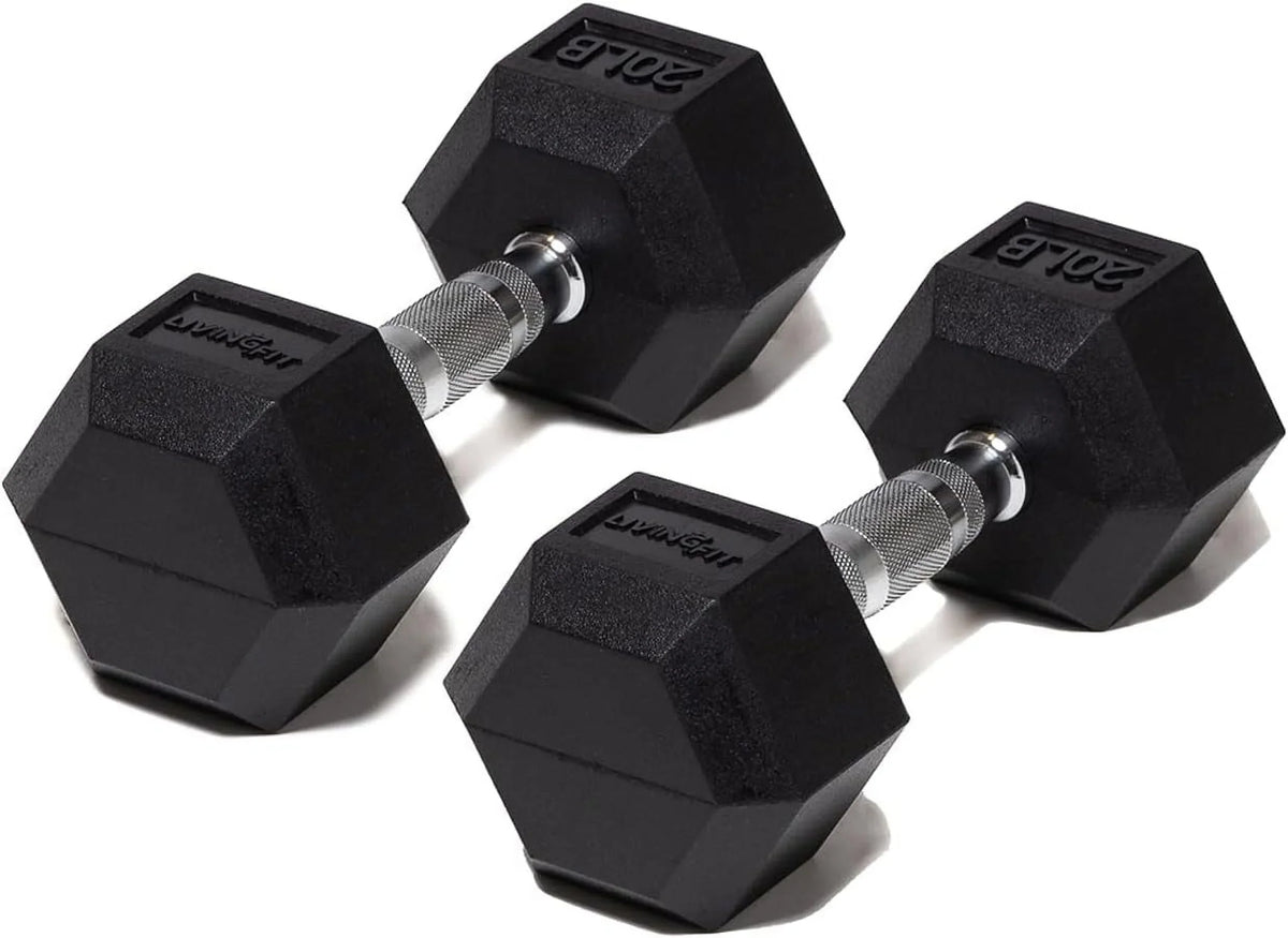Hand Workouts Dumbbells Hex Dumbbell Weights. Dumbbell Rubber Encased For Sets Pairs. 100 Or 5LB Single To LB Strength Dumbbell