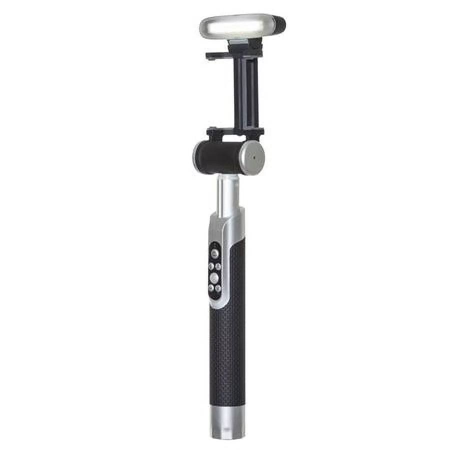 with Rechargeable Smart Silver Stick Selfie Black Battery, Light