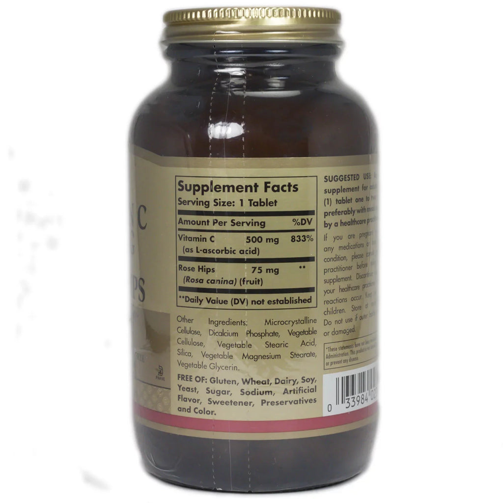 500 mg, with Rose Hips, Vitamin 250 Solgar C Tablets