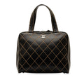 Wild Authenticated CC Handbag Leather Chanel Stitch (Good) Pre-Owned Lambskin HandleBag Top Black Unisex