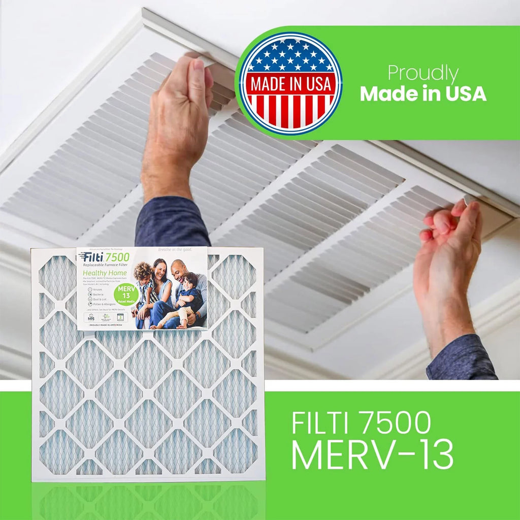 Pleated 7500 13 MERV Filter Home (2 20x20x2 Air Pack) HVAC Filti Furnace