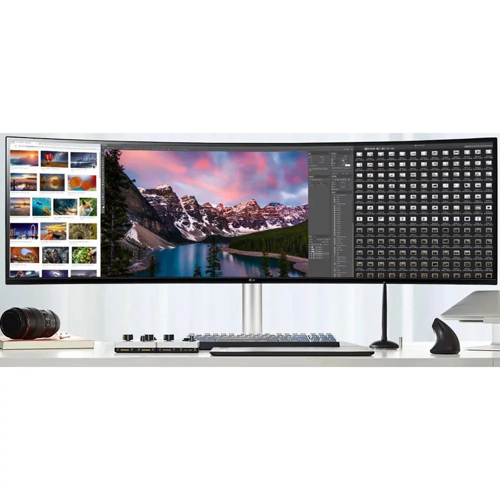 x G-SYNC 2.1 and IPS Box USB Adjustable Compatible FreeSync AMD 49" 32:9 Premium (5120 Pro, & Curved UltraWide Monitor, Open NVIDIA Type-C, HDMI LG DQHD 1440) Nano 49WQ95C-W Tilt/Height/Swivel