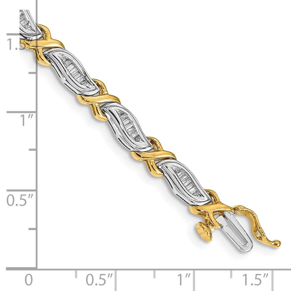 Diamond Bracelet QBM4615-100-WYA Two-Tone 14k 1ct. Baguette