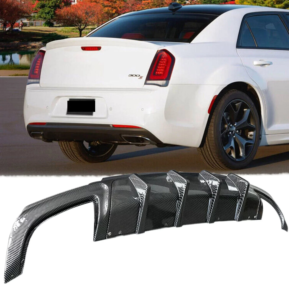 Diffuser Exhaust Fiber 300 Carbon SRT for Rear Style NINTE 2015-2022 Chrysler Square