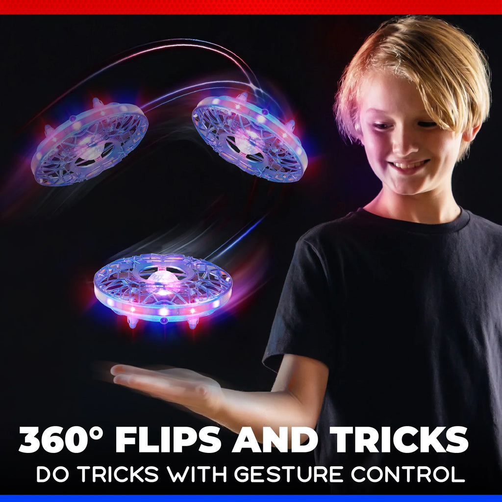 Drone Scoot Controlled Mini Aerial Projector Force1 LED Pro Light Drone with (Blue) Hand