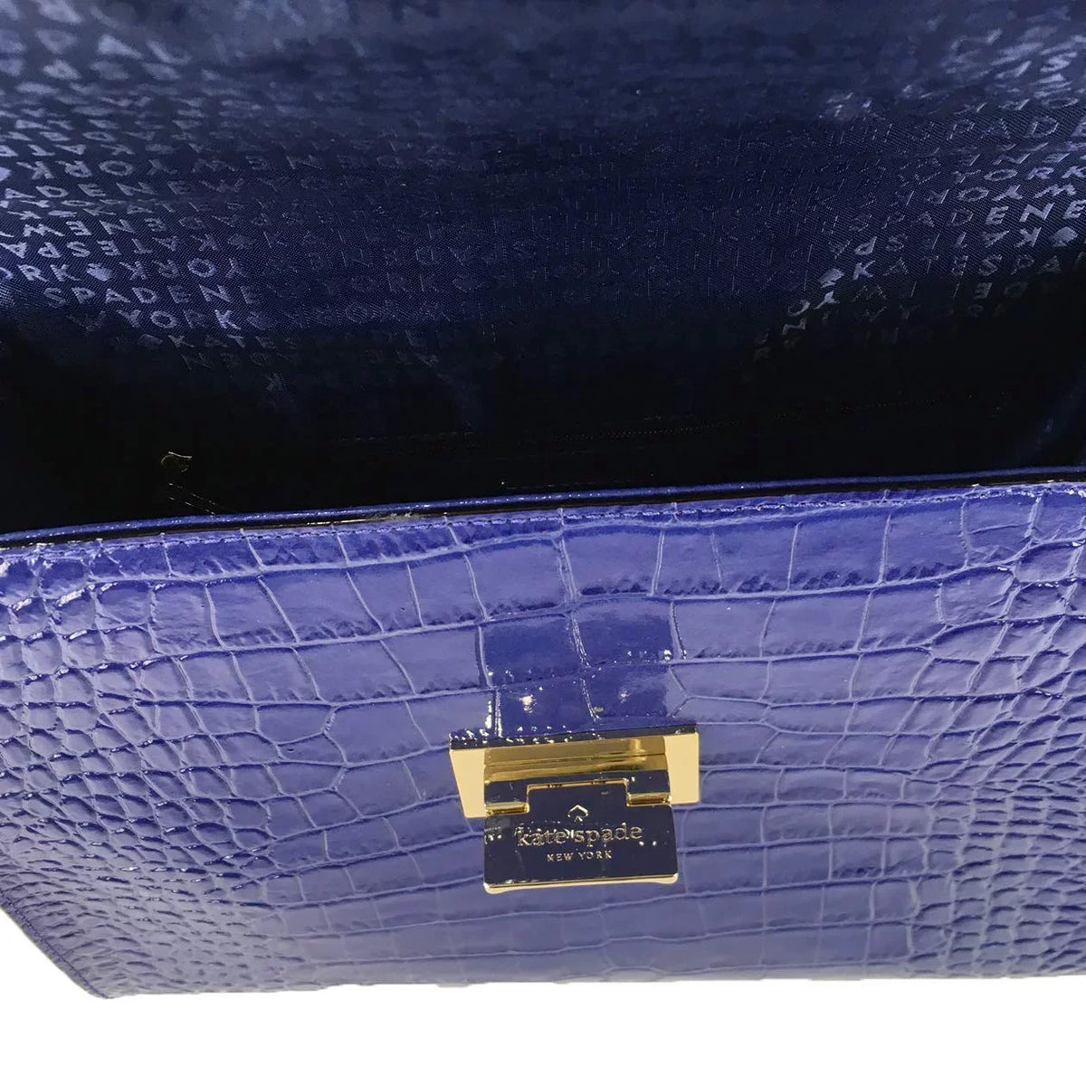 Asilah Doris Blue Croco Kate Knightsbridge New Satchel, Leather Spade York