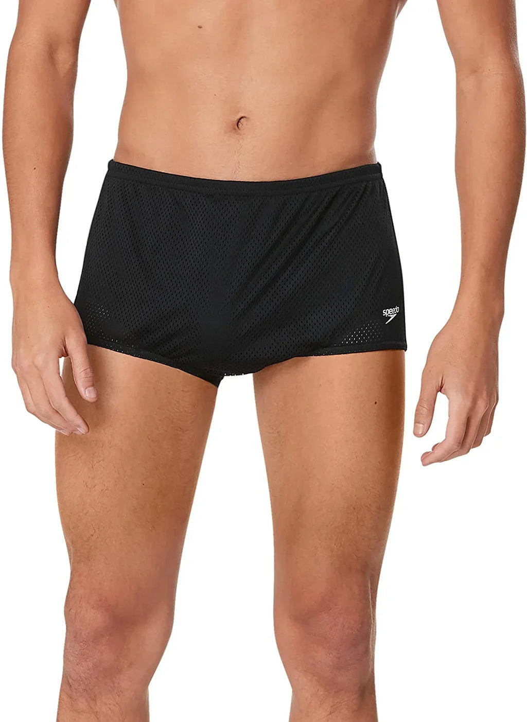 Square Speedo 32 Black, Leg Mesh Poly Suit, Men's Training