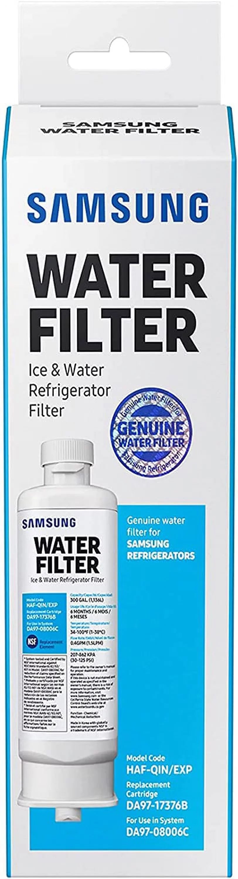 Refrigerator DA97-17376B, Water Replacement for HAF-QIN, DA97-08006C, PACK Filter-3 HAF-QIN/EXP
