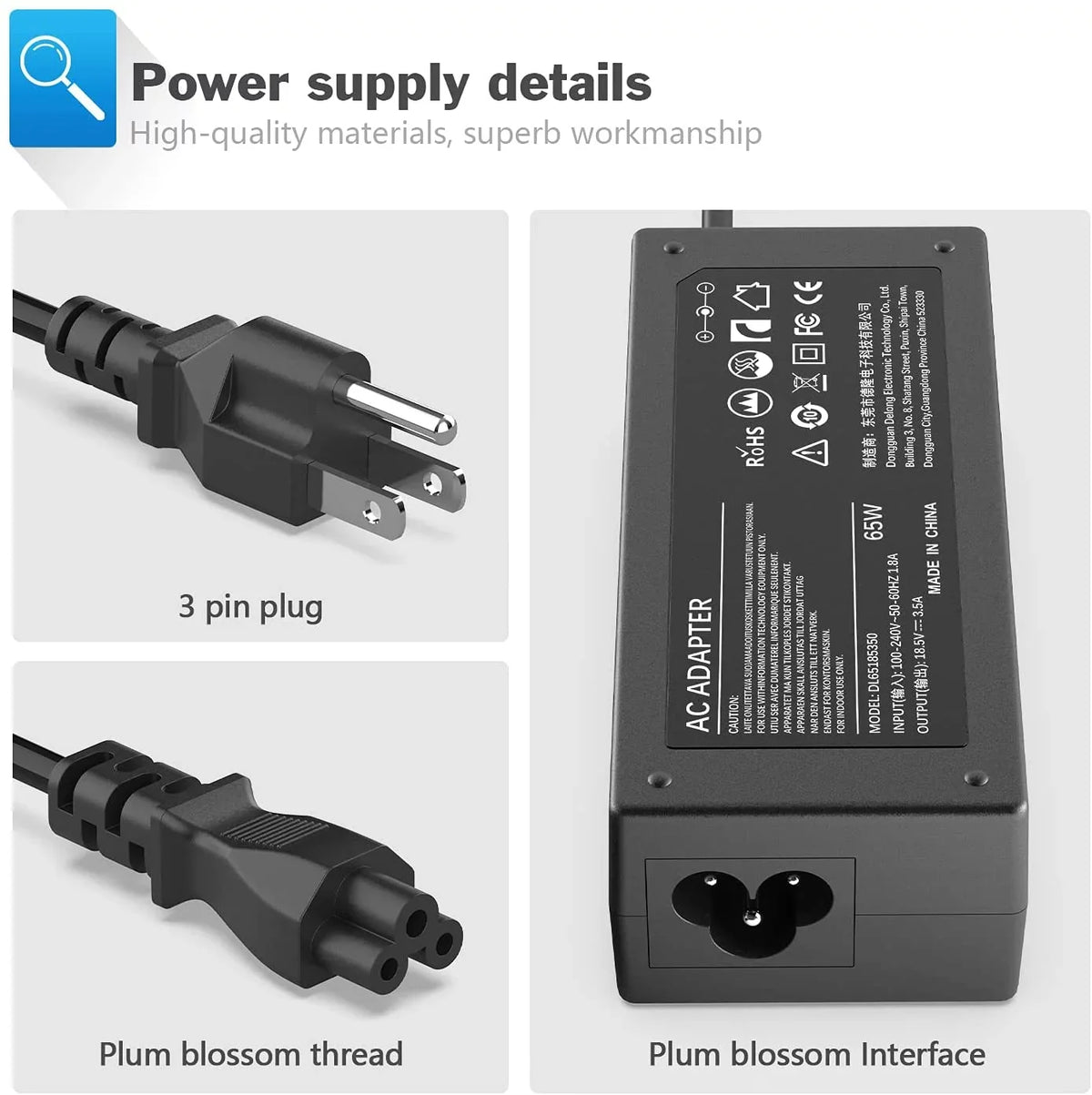 15 N4010 N7010 Dell N7110 5437 Adapter 3537 AC 3421 14R N5010 14 inspiron 5421 3531 Laptop 5421 for N5110 3521 Charger