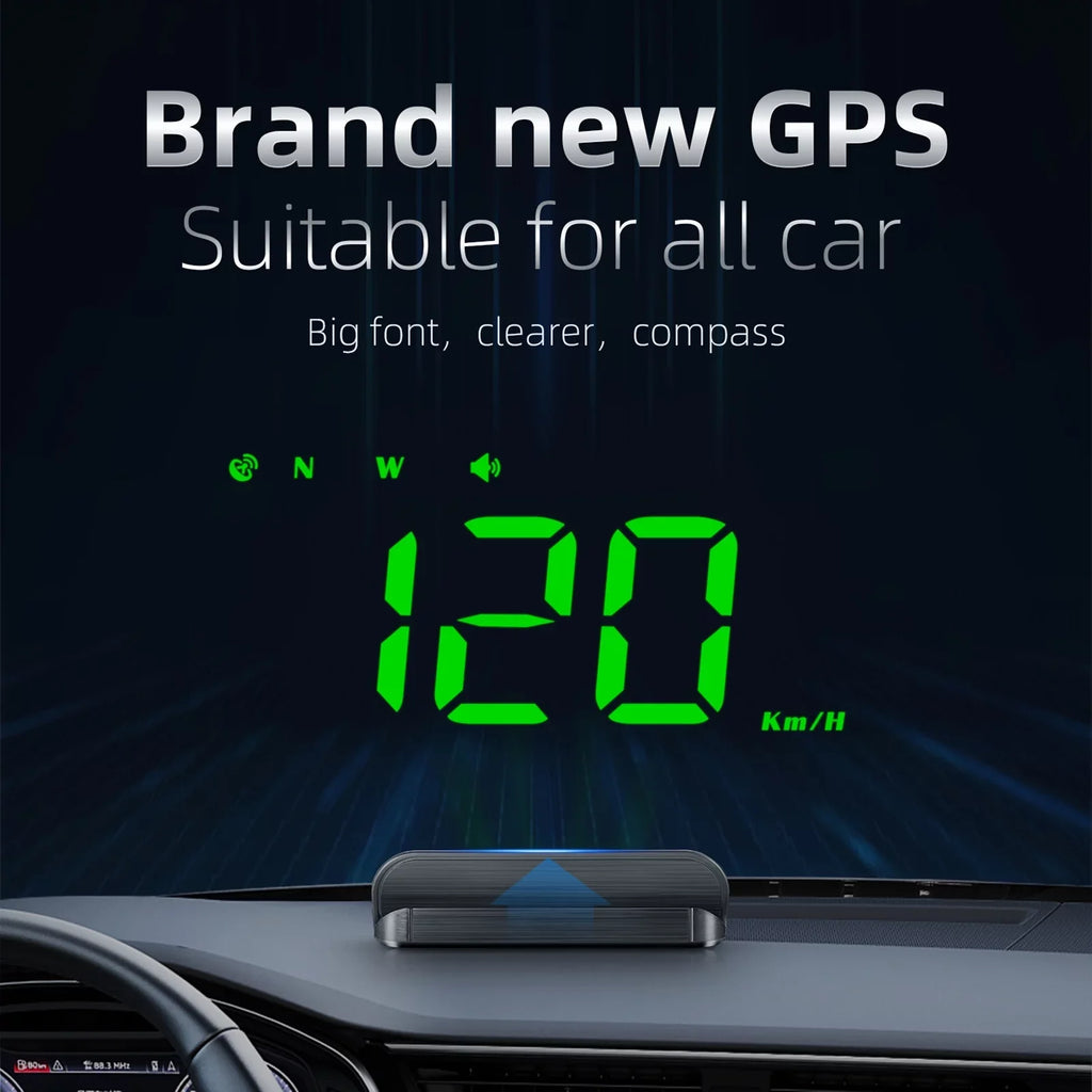Walmeck Projecter Model Fatigue Digital Alarm Windshield Warning Overspeed Car GPS Head-up 3.5 Display Vehicle inch Driving Speedometer