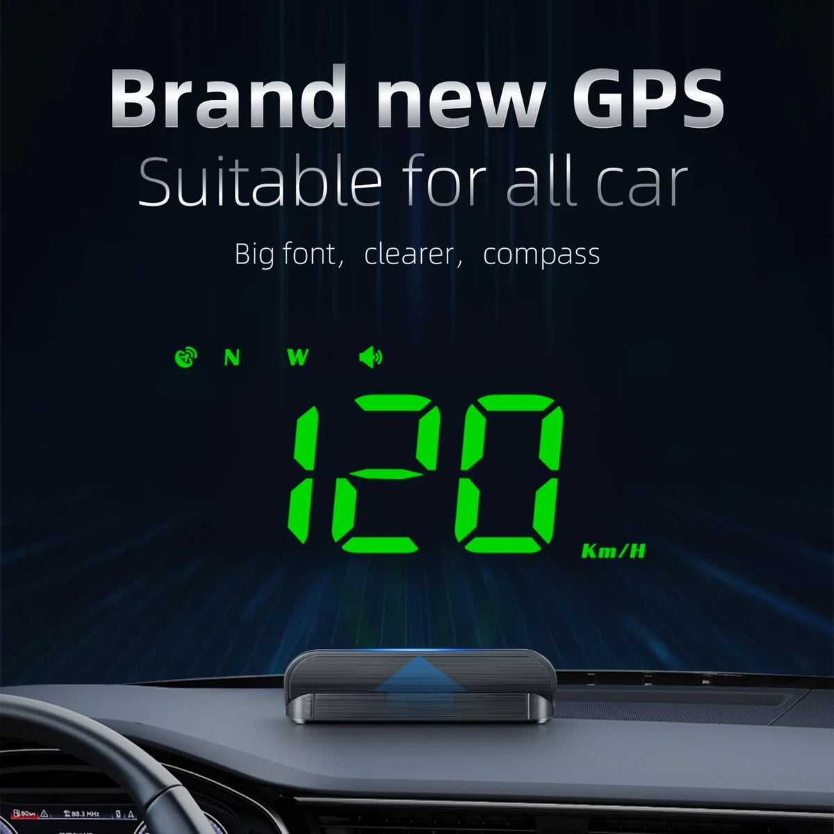 Walmeck Projecter Model Fatigue Digital Alarm Windshield Warning Overspeed Car GPS Head-up 3.5 Display Vehicle inch Driving Speedometer
