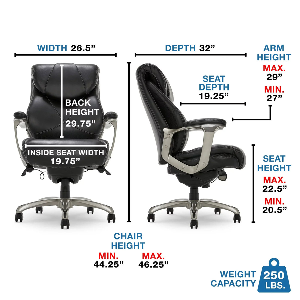 Black Cantania Executive Chair with Office AIR La-Z-Boy Technology