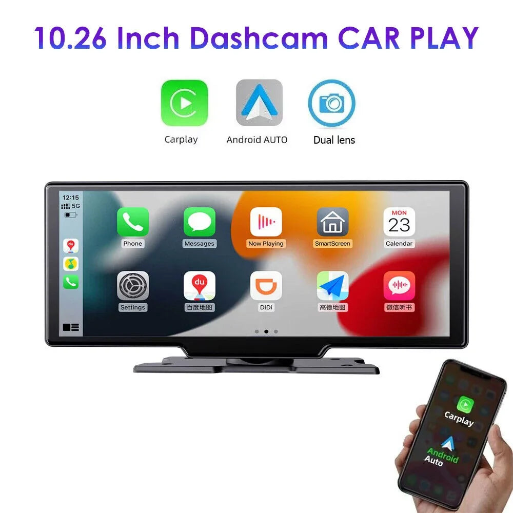 Channel ". Auto Android Wifi Kydely Dual Camera Dash Car Touch DVR 10.26'' Wireless Screen 2K